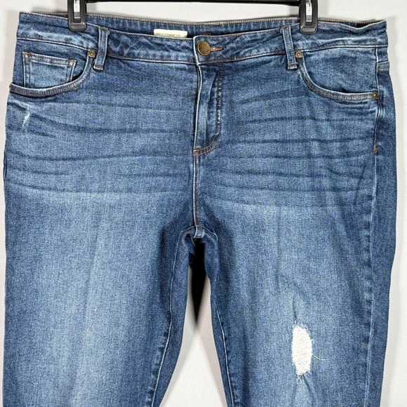 Kut from the Kloth Blue Ankle Straight Leg Jeans Women Size 18W 42x25.5 Raw Hem - Picture 2 of 9